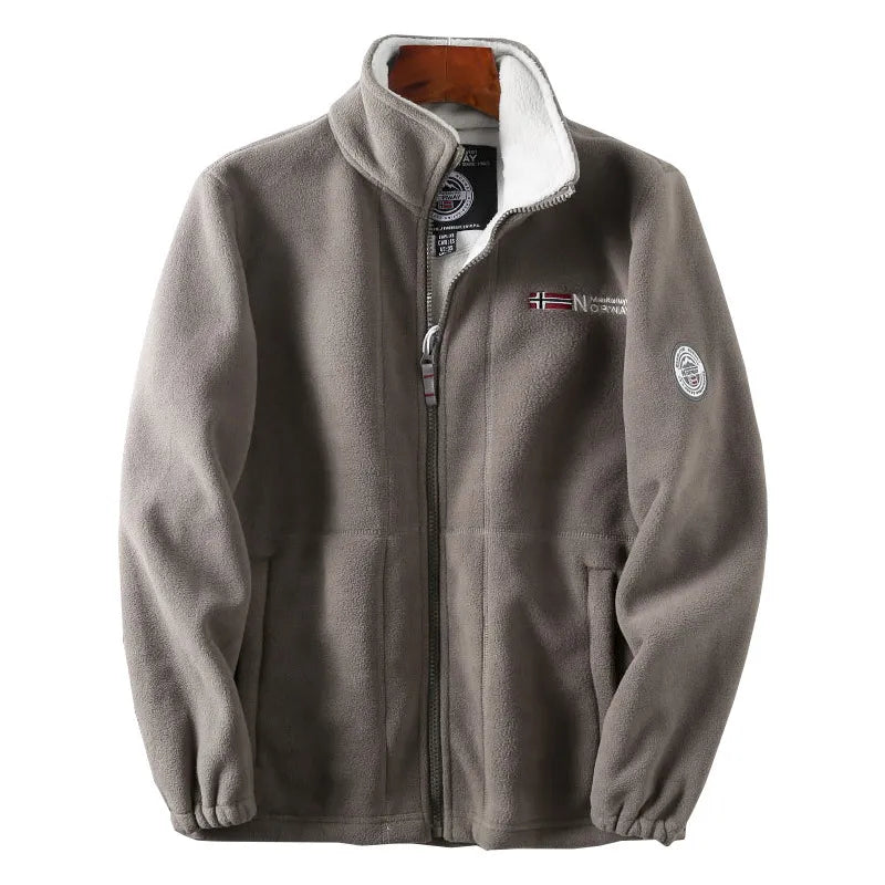 Double-Layer Fleece Hooded Jacket (+ Free thermal gloves)