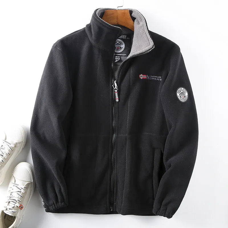Double-Layer Fleece Hooded Jacket (+ Free thermal gloves)